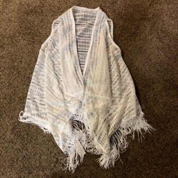 Landry Fringe Vest Womens One Size NEW White - Picture 12 of 12
